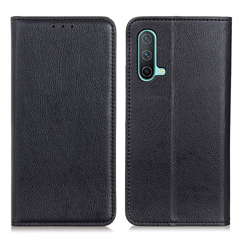 Coque Portefeuille Livre Cuir Etui Clapet N01P pour OnePlus Nord CE 5G Noir