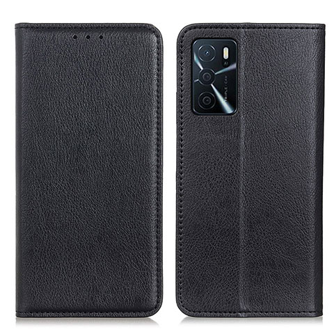 Coque Portefeuille Livre Cuir Etui Clapet N01P pour Oppo A16s Noir