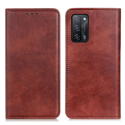 Coque Portefeuille Livre Cuir Etui Clapet N01P pour Oppo A53s 5G Marron