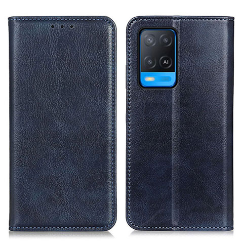 Coque Portefeuille Livre Cuir Etui Clapet N01P pour Oppo A54 4G Bleu