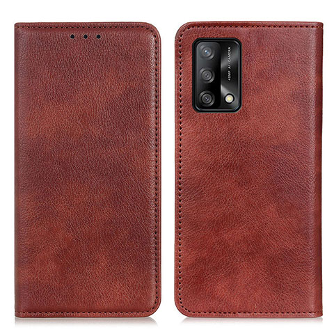 Coque Portefeuille Livre Cuir Etui Clapet N01P pour Oppo A74 4G Marron