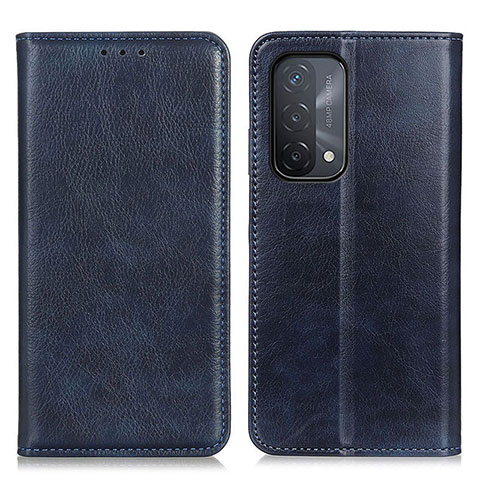 Coque Portefeuille Livre Cuir Etui Clapet N01P pour Oppo A74 5G Bleu