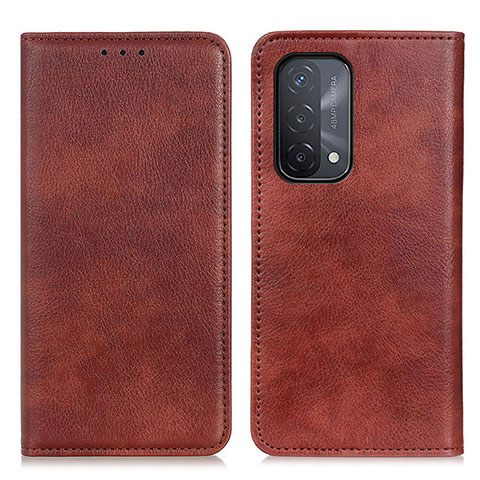 Coque Portefeuille Livre Cuir Etui Clapet N01P pour Oppo A74 5G Marron