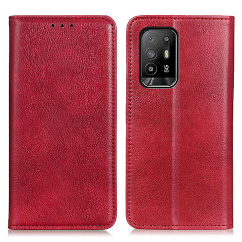 Coque Portefeuille Livre Cuir Etui Clapet N01P pour Oppo A94 5G Rouge