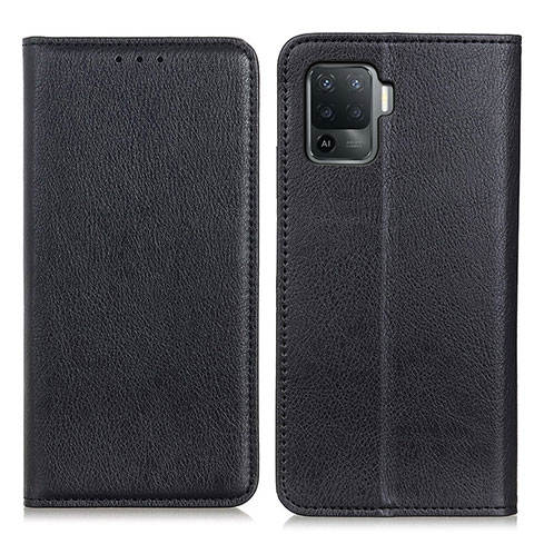 Coque Portefeuille Livre Cuir Etui Clapet N01P pour Oppo F19 Pro Noir