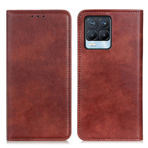 Coque Portefeuille Livre Cuir Etui Clapet N01P pour Realme 8 4G Marron