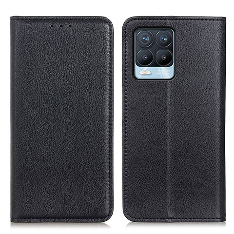 Coque Portefeuille Livre Cuir Etui Clapet N01P pour Realme 8 4G Noir