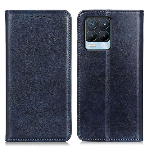 Coque Portefeuille Livre Cuir Etui Clapet N01P pour Realme 8 Pro Bleu