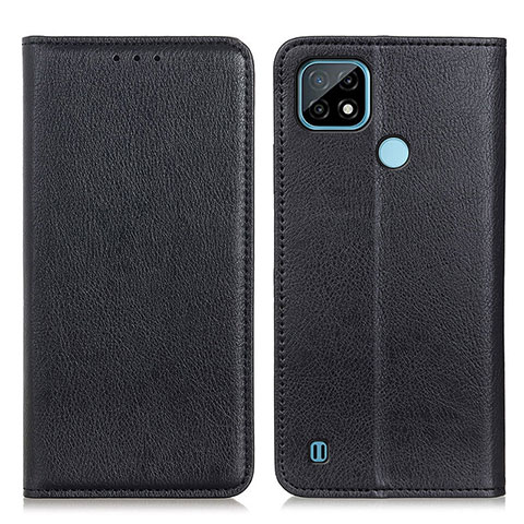 Coque Portefeuille Livre Cuir Etui Clapet N01P pour Realme C21 Noir