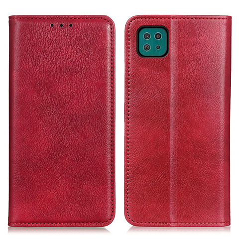 Coque Portefeuille Livre Cuir Etui Clapet N01P pour Samsung Galaxy A22 5G Rouge