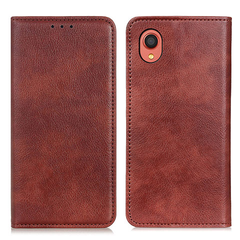 Coque Portefeuille Livre Cuir Etui Clapet N01P pour Samsung Galaxy A22 5G SC-56B Marron