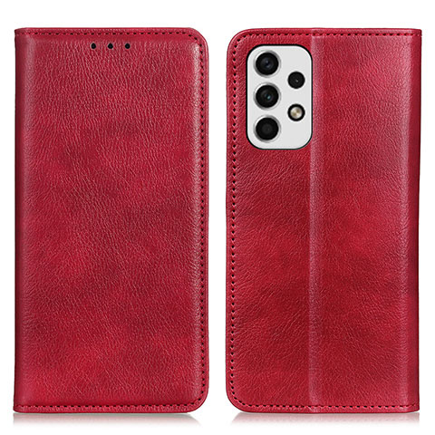 Coque Portefeuille Livre Cuir Etui Clapet N01P pour Samsung Galaxy A23 4G Rouge