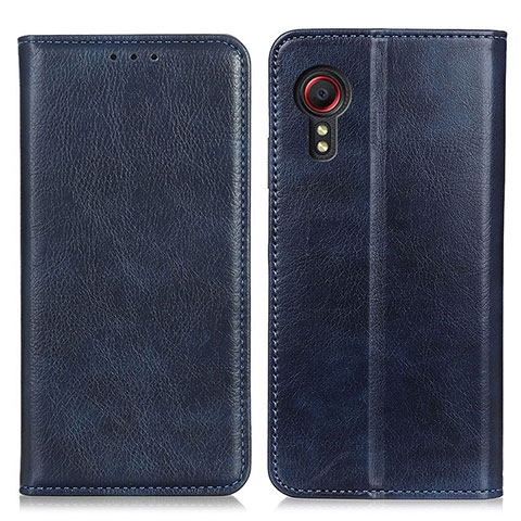 Coque Portefeuille Livre Cuir Etui Clapet N01P pour Samsung Galaxy XCover 5 SM-G525F Bleu