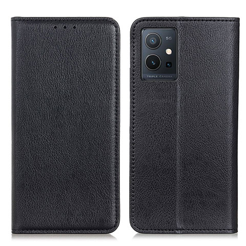 Coque Portefeuille Livre Cuir Etui Clapet N01P pour Vivo T1 5G India Noir