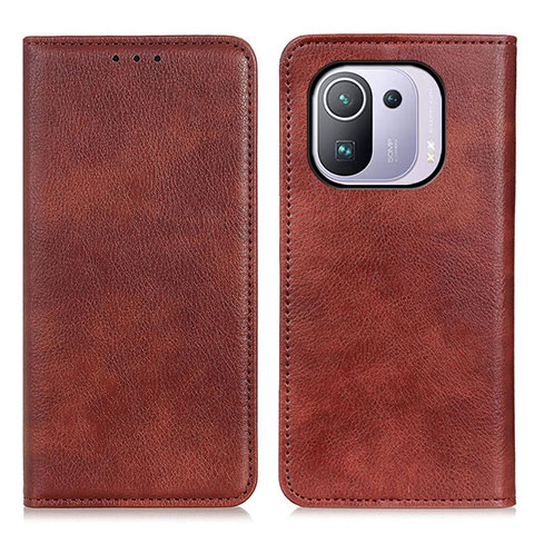 Coque Portefeuille Livre Cuir Etui Clapet N01P pour Xiaomi Mi 11 Pro 5G Marron