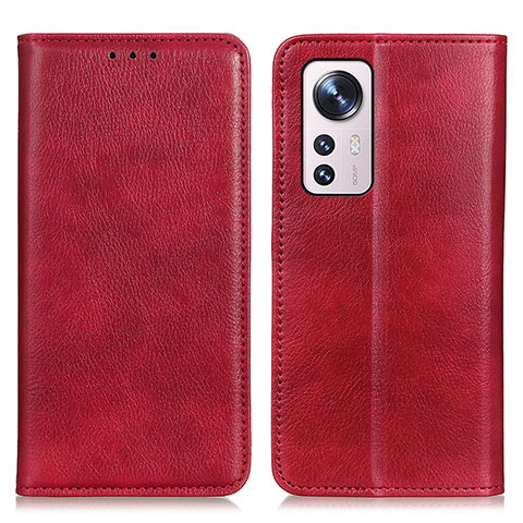 Coque Portefeuille Livre Cuir Etui Clapet N01P pour Xiaomi Mi 12 Pro 5G Rouge