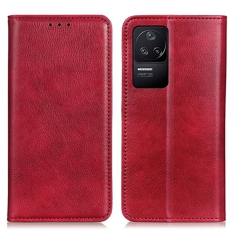 Coque Portefeuille Livre Cuir Etui Clapet N01P pour Xiaomi Poco F4 5G Rouge