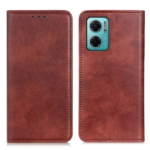 Coque Portefeuille Livre Cuir Etui Clapet N01P pour Xiaomi Redmi 10 5G Marron