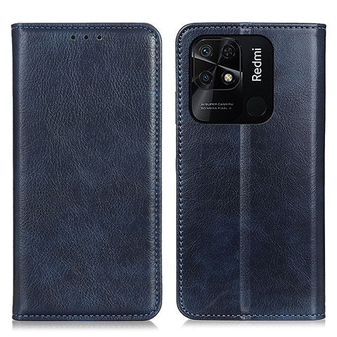 Coque Portefeuille Livre Cuir Etui Clapet N01P pour Xiaomi Redmi 10 Power Bleu