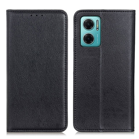 Coque Portefeuille Livre Cuir Etui Clapet N01P pour Xiaomi Redmi 10 Prime Plus 5G Noir