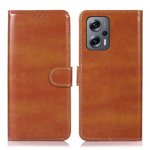 Coque Portefeuille Livre Cuir Etui Clapet N01P pour Xiaomi Redmi Note 12 Turbo 5G Marron