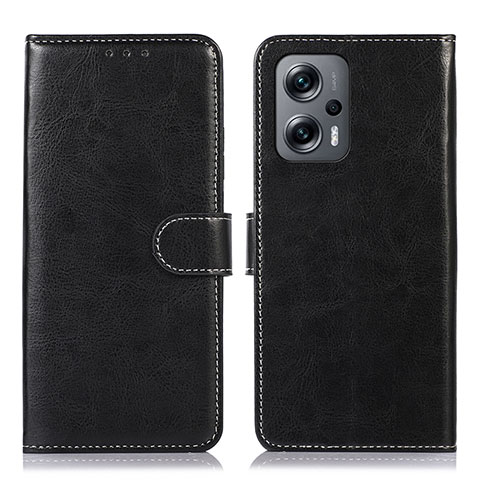 Coque Portefeuille Livre Cuir Etui Clapet N01P pour Xiaomi Redmi Note 12 Turbo 5G Noir