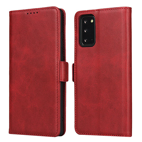 Coque Portefeuille Livre Cuir Etui Clapet N02 pour Samsung Galaxy Note 20 5G Rouge