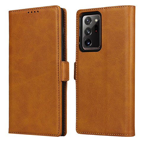 Coque Portefeuille Livre Cuir Etui Clapet N02 pour Samsung Galaxy Note 20 Ultra 5G Brun Clair