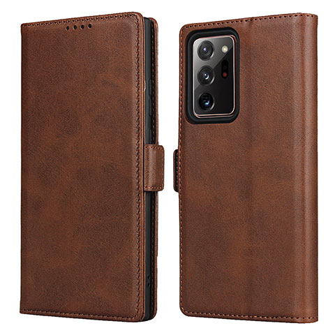 Coque Portefeuille Livre Cuir Etui Clapet N02 pour Samsung Galaxy Note 20 Ultra 5G Marron