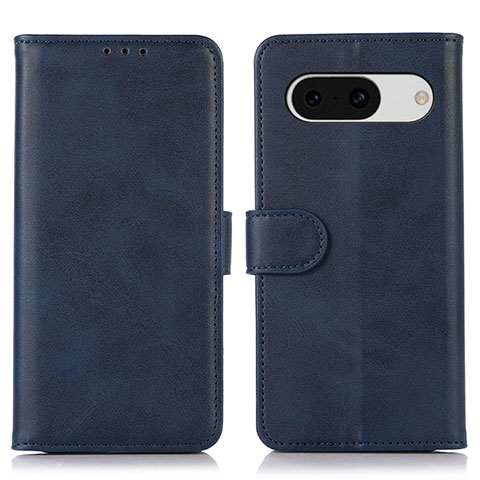 Coque Portefeuille Livre Cuir Etui Clapet N02P pour Google Pixel 8a 5G Bleu