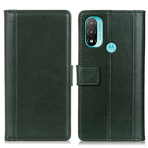 Coque Portefeuille Livre Cuir Etui Clapet N02P pour Motorola Moto E30 Vert