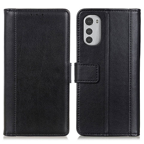 Coque Portefeuille Livre Cuir Etui Clapet N02P pour Motorola Moto E32 Noir