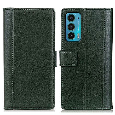 Coque Portefeuille Livre Cuir Etui Clapet N02P pour Motorola Moto Edge 20 5G Vert