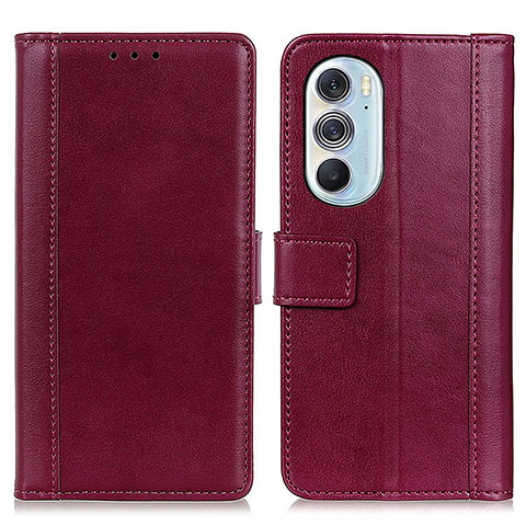 Coque Portefeuille Livre Cuir Etui Clapet N02P pour Motorola Moto Edge 30 Pro 5G Rouge