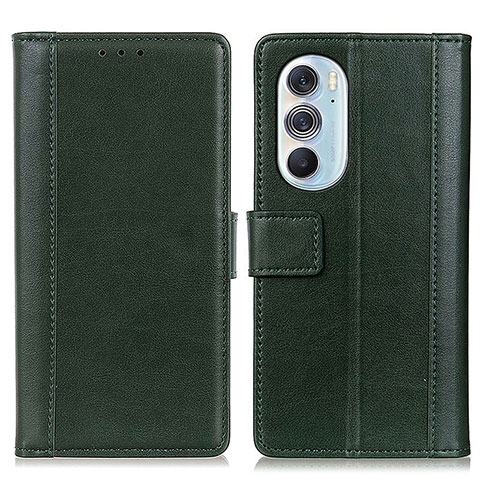 Coque Portefeuille Livre Cuir Etui Clapet N02P pour Motorola Moto Edge Plus (2022) 5G Vert