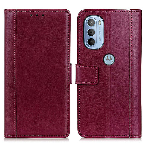 Coque Portefeuille Livre Cuir Etui Clapet N02P pour Motorola Moto G31 Rouge