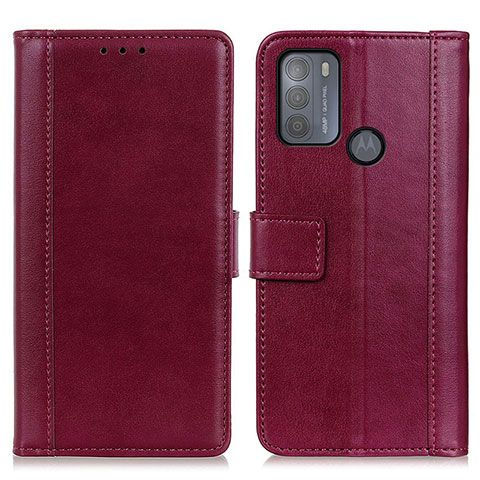 Coque Portefeuille Livre Cuir Etui Clapet N02P pour Motorola Moto G50 Rouge