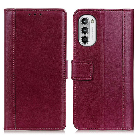 Coque Portefeuille Livre Cuir Etui Clapet N02P pour Motorola MOTO G52 Rouge