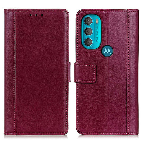 Coque Portefeuille Livre Cuir Etui Clapet N02P pour Motorola Moto G71 5G Rouge