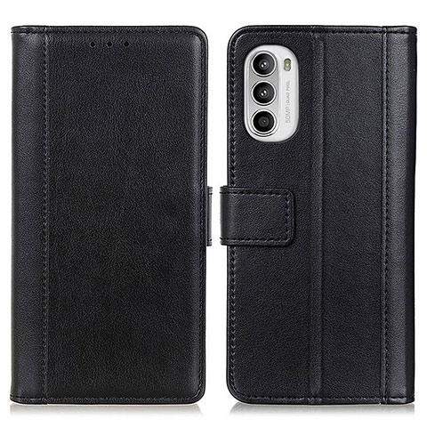 Coque Portefeuille Livre Cuir Etui Clapet N02P pour Motorola Moto G71s 5G Noir