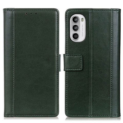 Coque Portefeuille Livre Cuir Etui Clapet N02P pour Motorola Moto G71s 5G Vert