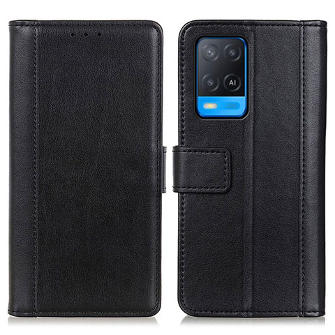 Coque Portefeuille Livre Cuir Etui Clapet N02P pour Oppo A54 4G Noir