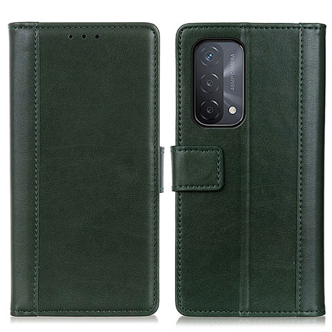 Coque Portefeuille Livre Cuir Etui Clapet N02P pour Oppo A54 5G Vert