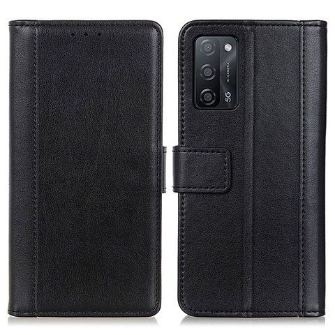 Coque Portefeuille Livre Cuir Etui Clapet N02P pour Oppo A55 5G Noir