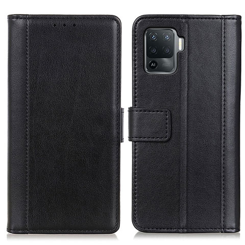 Coque Portefeuille Livre Cuir Etui Clapet N02P pour Oppo F19 Pro Noir