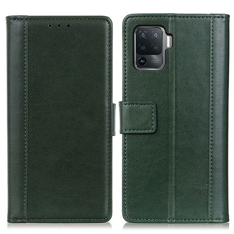 Coque Portefeuille Livre Cuir Etui Clapet N02P pour Oppo F19 Pro Vert