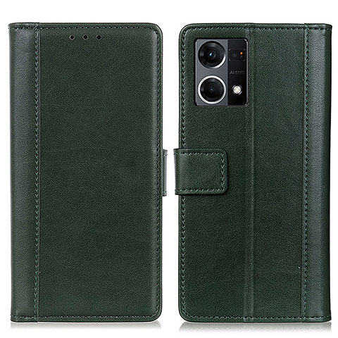 Coque Portefeuille Livre Cuir Etui Clapet N02P pour Oppo F21 Pro 4G Vert