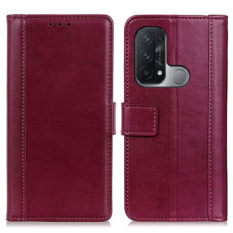 Coque Portefeuille Livre Cuir Etui Clapet N02P pour Oppo Reno5 A Rouge