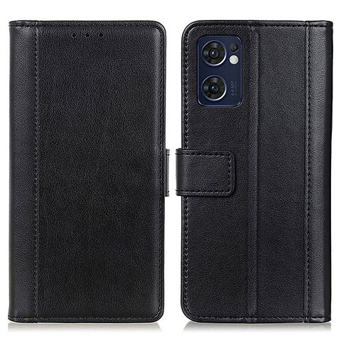 Coque Portefeuille Livre Cuir Etui Clapet N02P pour Oppo Reno7 5G Noir