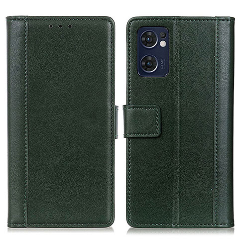 Coque Portefeuille Livre Cuir Etui Clapet N02P pour Oppo Reno7 5G Vert